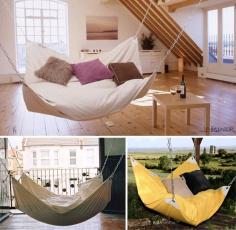 Bean bag hammock. 90's phatness just got elevated.