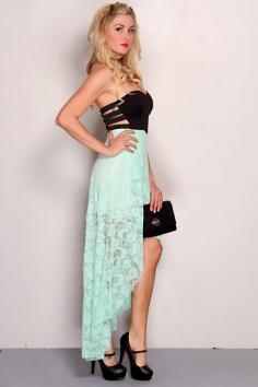 Mint Black Strapless Floral Lace High Low Hem Sexy Party Dress @ Amiclubwear sexy dresses,sexy dress,prom dress,summer dress,spring dress,prom gowns,teens dresses,sexy party wear,womens cocktail dresses,ball dresses,sun dresses,trendy dresses,sweater dre