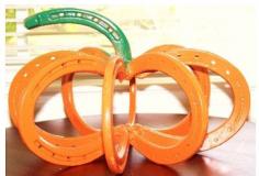 Horseshoe Pumpkin... Pumpkin Decor... Autumn Decor... Real Horseshoes... on Etsy, $29.99