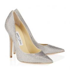 #Jimmy Choo Tartini Pavé Crystal and Suede Pointy Toe Pumps