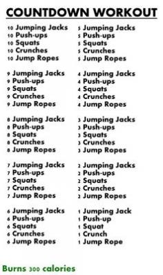 Countdown workout- really liked this. Did it after a 20 minute treadmill interval workout