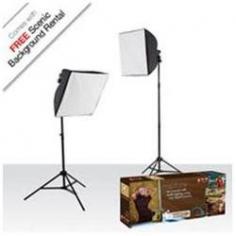 The Westcott Photo Basics 404 uLite Two Light Kit has two 500-watt constant lights which allow you to easily see lighting patterns just as your camera would. No need to second guess your light output or deal with meters and slaves-just position your lights & point and shoot. The collapsible soft boxes set up in seconds and direct natural lighting evenly onto your subject. The light stands and lamps complete this entire package. In addition, each kit includes a coupon for a FREE 5' x 6' Scenic Background Rental. Whether it's the holiday season, birthday parties, senior portraits or more, bring your subject to life with over 100 backgrounds to choose from.