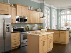 Kitchen paint colors with light wood cabinets. My kitchen would be a little lighter.