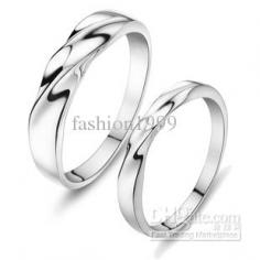 Free Shipping 925 sterling silver beautiful high-quality Fashion Wave couple rings gifts S0017