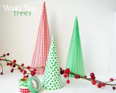 Make washi tape trees for the holidays