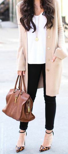 We love the look of long sweaters paired with long pendants for fall.