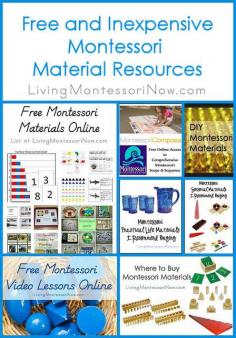 LOTS of Montessori material resources for Montessori teachers, preschool teachers, and Montessori homeschoolers
