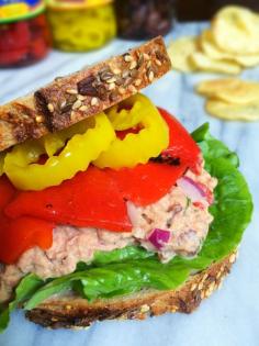 Mediterranean Tuna Salad Sandwich Recipe - The Lemon Bowl #tunasalad #healthy #sandwich