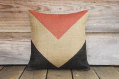 Chevron Pillow Decorative Throw Pillow Red Beige by TheWatsonShop, $68.00