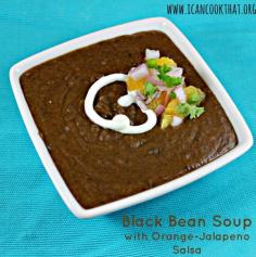 Black Bean Soup with Orange-Jalapeno Salsa