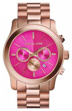 Rose gold and pink Michael Kors watch. Want this in every color combo.