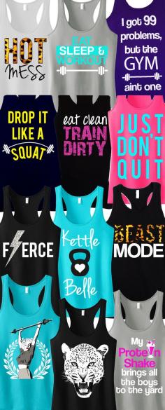 Tons of Cool colorful #Workout Tank Tops by #NoBullWomanApparel. Pick Any 3 for only $63.95. Even more to choose from on Etsy. Look good while you #Train and click here to buy! www.etsy.com/...