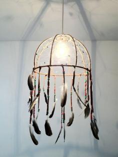 feather lamp #boho #bohemian #gypsy #feathers #freespirit