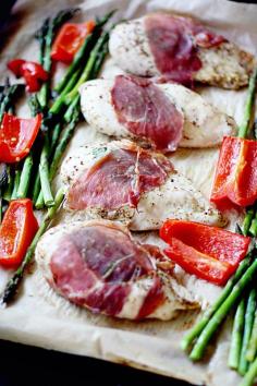 Easy and healthy Family Meal Prosciutto Wrapped Dijon Chicken - in sock monkey slippers #healthy