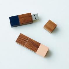 Hand-painted Wooden Flash Drive, Colorblock (8GB)