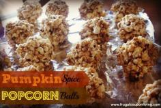 Pumpkin Spice Popcorn Balls Recipe with FREE Printable Labels on Frugal Coupon Living