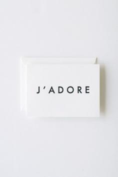 J'Adore - Letterpress Printed Note Card