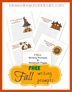 FREE fun Fall writing prompts!