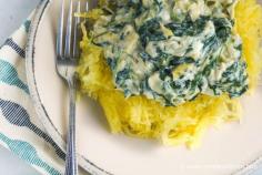 Creamy Spinach Artichoke Sauce  - great for pasta, as a dip, with spaghetti squash, or as a sandwich spread - 98 calories and 3 PointsPlus