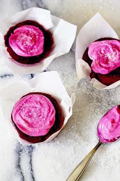 Beet Orange Cupcakes with Cream Cheese Frosting