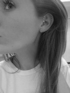 The Double Helix + Triple Forward Helix + Double Lobe Piercing | 28 Adventurous Ear Piercings To Try This Summer