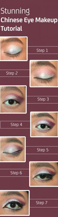 Stunning Chinese Eye Makeup – Tutorial Step By Step With Images