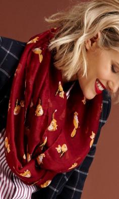 Insanely soft fox-printed infinity scarf.