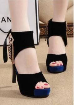 Women's sexy peep toe back bandage jewel high heels platforms