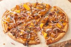 Nutritional Yeast Recipes - Butternut squash and sage pizza with caramelized onions and smoky white pizza sauce