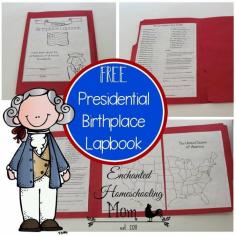 Learn about the various Birthplaces of the Presidents of the United States with this FREE Presidential Birthplace Lapbook. #homeschoolprintable #homeschooling #presidentlesson #printable