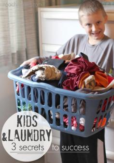 kids and laundry | 3 secrets to success | do you want YOUR kids to take on laundry? here's how WE did it. . .