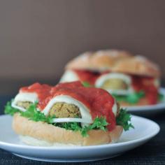 Basil Quinoa 'Meat' Ball Marinara Sandwich