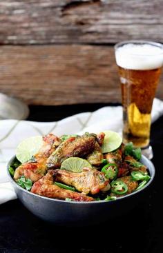 CRISPY Cilantro Lime BAKED Wings Can't believe how perfect and easy these are! Perfect for game day