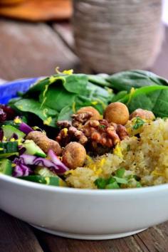 Crunchy Walnut and Macadamia Quinoa Salad #glutenfree