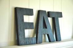 EAT  Wall Art Letters Handmade Wood Sign Vintage by ShopHomegrown, $25.00