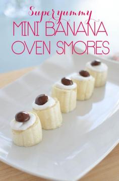 Mini Banana Oven Smores are the perfect snack for when your gluten-free self is craving a chocolatey, marshmallowy snack!