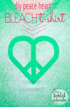 Peace Heart Bleach T-shirt - The Bold Abode