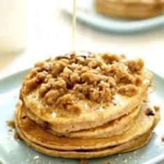 whole wheat streusel pancakes