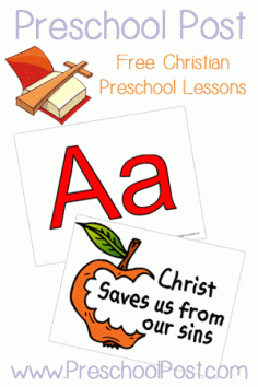 Free ABC Preschool Bible Lessons - Apple themed preschool lesson plans for September or anytime. Christian homeschool preschool curriculum.