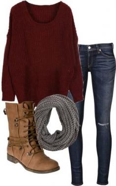 W your boots. You can do a baggy sweater if you wear skinny jeans and boots lol