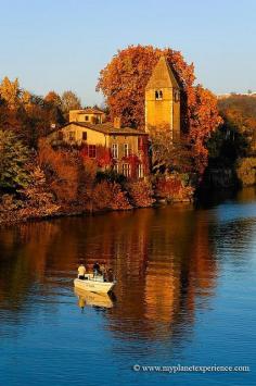 Automne on Île Barbe, near Lyon - France....A Majestic Scene of Stunning Beauty and Calm! See More at thefrenchinspired...