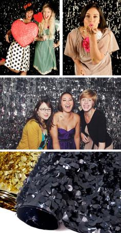 The backdrop pictured in the photos below is sparkly metallic floral sheeting or petal paper. Floral sheeting is sparkling three-dimensional vinyl or metallic paper that comes on rolls. Great for the photo booth backdrop!!