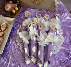 Want to do cutlery like this in the multiple color shades chose for the Sweet Pea theme.  Pinks, gold, and sweet pea green