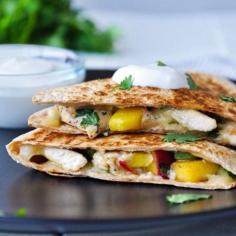 Chicken & Peach Quesadillas