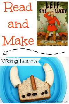 Read and Make Viking Lunch~ Such a cute post!  Add a little fun to lunch time with a Viking hat shaped sandwich, and when you're done, read the recommended books to make the learning stick! Perfect for a fun lunch or a Viking learning unit.