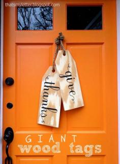 Love the tags! this is super cute for the front door for fall. I love wreath alternatives.