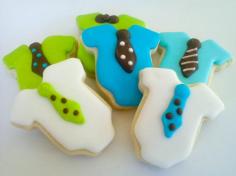 Baby shower idea...   Little Man Onesie Cookies 2 Dozen by acookiejar on Etsy, $33.95