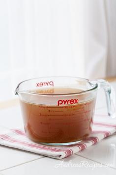 Roasted Chicken Stock, with deep rich flavor. Make it on a weekend and freeze for later. Adapted from Cooking Light.