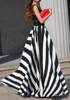 Black Patchwork Lace Sleeveless Maxi Dress