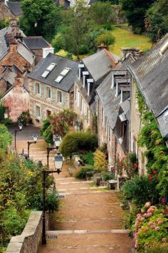 The steep streets of the village lead to one of the oldest ports of the pink granite coast in Lannion, France ♥